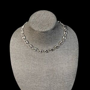 Polished Silver Link Necklace - High End Vibes